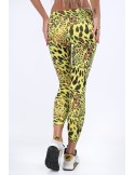 Yellow leopard print sports leggings H006 - Online store - Boutique